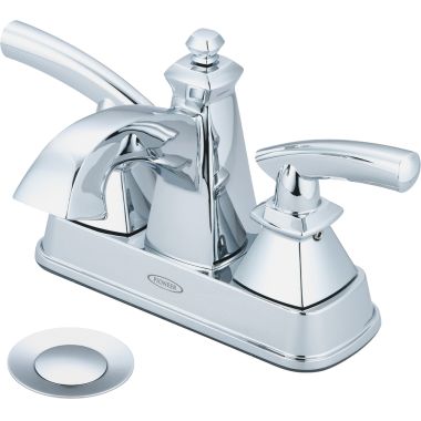 Click here to see Pioneer 3GB100 Pioneer Gibraltar Centerset Bathroom Faucet with Pop-Up Drain, Two-Handle, 1.5 GPM, Metal Lever Handle, ADA, PVD Polished Chrome - 3GB100