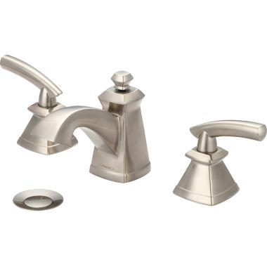 Click here to see Pioneer 3GB200-BN Pioneer Gibraltar Widespread Bathroom Faucet with Pop-Up Drain, Two-Handle, 1.5 GPM, Metal Lever Handle, ADA, PVD Brushed Nickel - 3GB200-BN