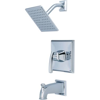 Click here to see Pioneer 4GB110T Pioneer Gibraltar Single Handle Polished Chrome Tub/Shower Trim Set with Rainshower, Single-Function, 2.5 GPM, Metal Lever Handle - 4GB110T