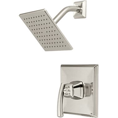 Click here to see Pioneer 4GB310T-BN Pioneer Gibraltar Single-Function Shower Faucet with 6in Square Head, Metal Lever Handle, Trim Only, 2.5 GPM, Brushed Nickel - 4GB310T-BN