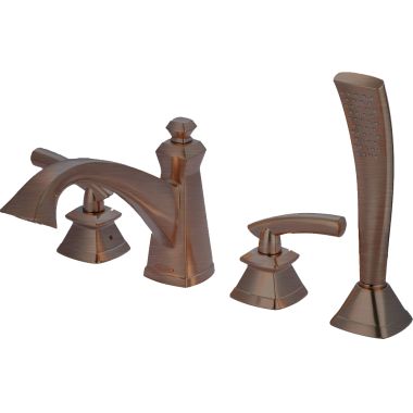 Click here to see Pioneer 4GB611-ORB Pioneer Gibraltar Deck-Mount Oil Rubbed Bronze Roman Tub Faucet Trim with Rough-In, Handheld Shower Head, Two Metal Lever Handles, ADA - 4GB611-ORB