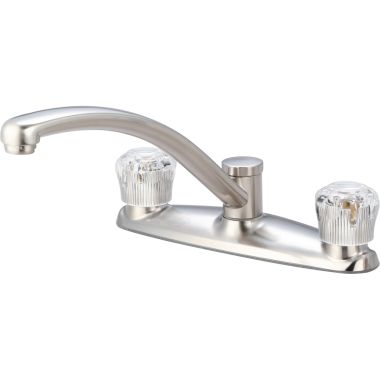 Click here to see Pioneer 2LG100-BN Pioneer Legacy Two-Handle Kitchen Faucet, Crystal Knob Handles, Brushed Nickel - 2LG100-BN