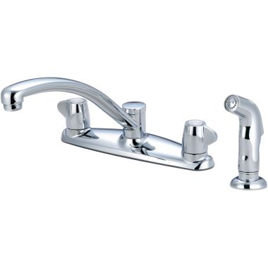Click here to see Pioneer 2LG111 Pioneer Legacy Two-Handle Kitchen Faucet w/ Side Spray, Mini Blade Handles, Chrome - 2LG111
