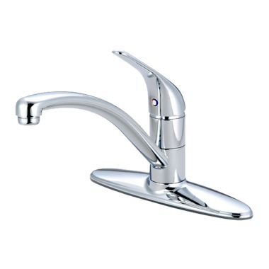 Click here to see Pioneer 2LG160H Pioneer Legacy Single Handle Kitchen Faucet w/ Deck Plate, Lever Handle, Flex Connectors, Chrome - 2LG160H