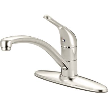 Click here to see Pioneer 2LG160H-BN Pioneer Legacy Single Handle Kitchen Faucet w/ Deck Plate, Lever Handle, Flex Connectors, Brushed Nickel - 2LG160H-BN