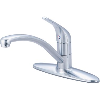 Click here to see Pioneer 2LG160-SS Pioneer Legacy Single Handle Kitchen Faucet w/ Deck Plate, Lever Handle, Stainless Steel - 2LG160-SS