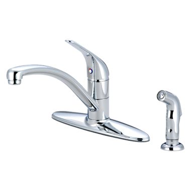 Click here to see Pioneer 2LG161H Pioneer Legacy Single Handle Kitchen Faucet w/ Side Spray, Deck Plate, Lever Handle, Flex Connectors, Chrome - 2LG161H