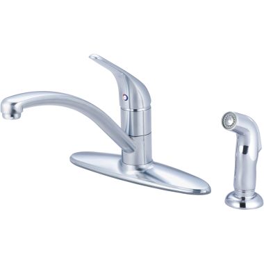 Click here to see Pioneer 2LG161-SS Pioneer Legacy Single Handle Kitchen Faucet w/ Side Spray, Deck Plate, Lever Handle, Stainless Steel - 2LG161-SS