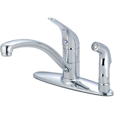 Click here to see Pioneer 2LG162 Pioneer Legacy Single Handle Kitchen Faucet w/ Side Spray in Deck Plate, Chrome - 2LG162
