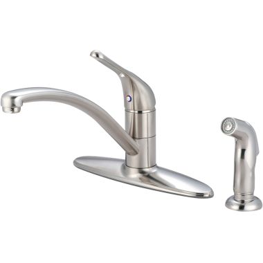 Click here to see Pioneer 2LG171-BN Pioneer Legacy Single Handle Kitchen Faucet w/ Side Spray, Deck Plate, Loop Handle, Brushed Nickel - 2LG171-BN