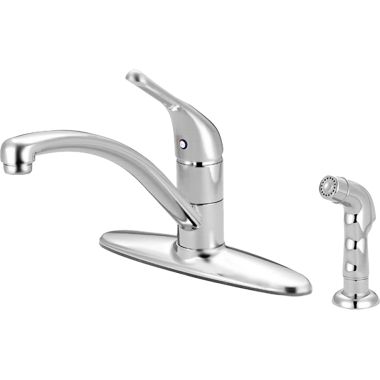 Click here to see Pioneer 2LG171-SS Pioneer Legacy Single Handle Kitchen Faucet w/ Side Spray, Deck Plate, Loop Handle, Stainless Steel - 2LG171-SS