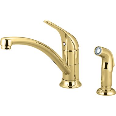 Click here to see Pioneer 2LG261-PB Pioneer Legacy Single Handle Kitchen Faucet w/ Side Spray, Polished Brass - 2LG261-PB
