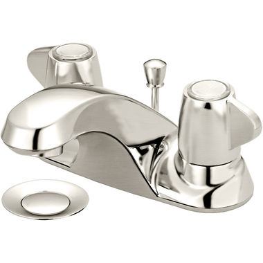 Click here to see Pioneer 3LG110-BN Pioneer Legacy Centerset Bathroom Faucet with Pop-Up Drain, Two-Handle, 1.5 GPM, Mini Blade Handle, ADA, PVD Brushed Nickel - 3LG110-BN