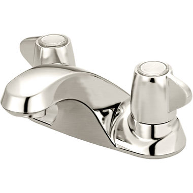 Click here to see Pioneer 3LG111-BN Pioneer Legacy Centerset Bathroom Faucet, Two-Handle, 1.5 GPM, Mini Blade Handle, ADA, Less Pop-Up, PVD Brushed Nickel - 3LG111-BN