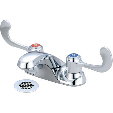 Click here to see Pioneer 3LG121G Pioneer 3LG121G Legacy Two-Handle 4-Inch Centerset Lavatory Faucet w/ Grid Strainer Drain, Wrist Blade Handles, Chrome