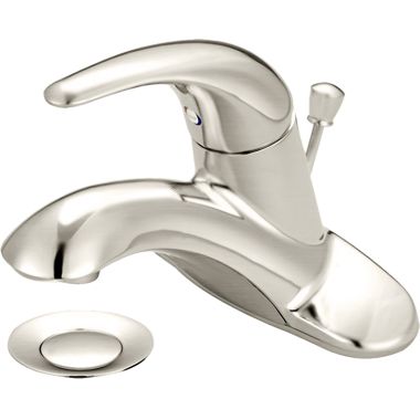 Click here to see Pioneer 3LG160H-BN Pioneer Legacy Centerset Bathroom Faucet with Pop-Up Drain and 30in SS Flex Connectors, Single-Handle, 1.2 GPM, Lever Handle, ADA, PVD Brushed Nickel - 3LG160H-BN