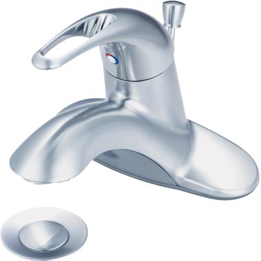 Click here to see Pioneer 3LG170-SS Pioneer Legacy Centerset Bathroom Faucet with Pop-Up Drain, Single-Handle, 1.5 GPM, Metal Loop Handle, ADA, PVD Stainless Steel - 3LG170-SS