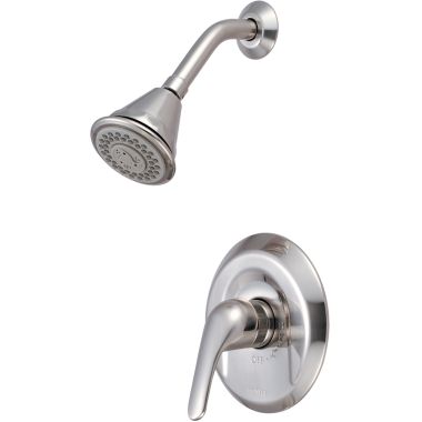 Click here to see Pioneer 4LG300T-BN Pioneer Legacy 4-Function Shower Faucet with 3-3/8in Showerhead, Metal Lever Handle, Trim Only, 2.5 GPM, Brushed Nickel - 4LG300T-BN