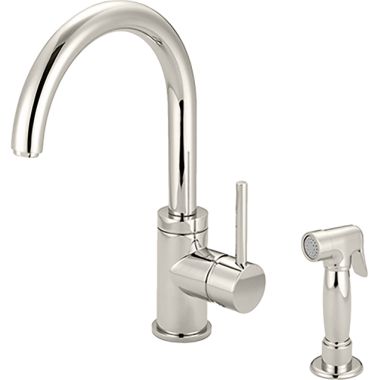 Click here to see Pioneer 2MT171H-PN Pioneer Motegi Single-Handle Kitchen Faucet w/ Side Spray, Polished Nickel - 2MT171H-PN