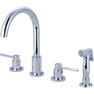Click here to see Pioneer 2MT201 Pioneer Motegi Two-Handle Widespread Kitchen Faucet w/ Side Spray, Chrome - 2MT201