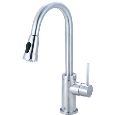 Click here to see Pioneer 2MT250-SS Pioneer Motegi Single Handle Pull-Down Kitchen Faucet, Stainless Steel - 2MT250-SS