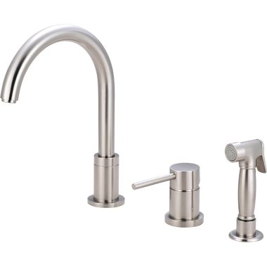 Click here to see Pioneer 2MT331-BN Pioneer Motegi Single-Handle Kitchen Faucet w/ Side Spray, 3 Hole, Brushed Nickel - 2MT331-BN