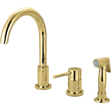 Click here to see Pioneer 2MT331-PB Pioneer 2MT331-PB Single-Handle Kitchen Faucet In A Polished Brass Finish