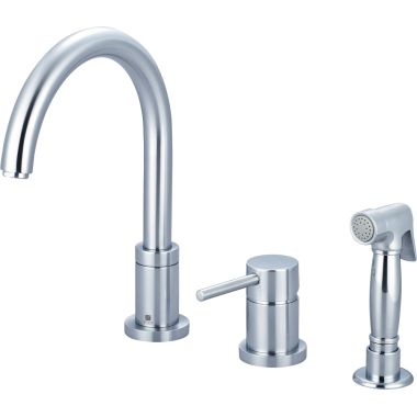 Click here to see Pioneer 2MT331-SS Pioneer Motegi Single-Handle Kitchen Faucet w/ Side Spray, 3 Hole, Stainless Steel - 2MT331-SS