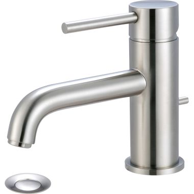 Click here to see Pioneer 3MT160-BN Pioneer Motegi Single-Hole Bathroom Faucet with Pop-Up Drain, Bent Nose Spout, Single-Handle, 1.2 GPM, Lever Handle, ADA, PVD Brushed Nickel - 3MT160-BN