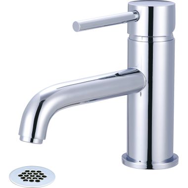 Click here to see Pioneer 3MT161G Pioneer Motegi Single-Hole Bathroom Faucet with Grid Drain, Bent Nose Spout, Single-Handle, 1.2 GPM, Lever Handle, ADA, Polished Chrome - 3MT161G
