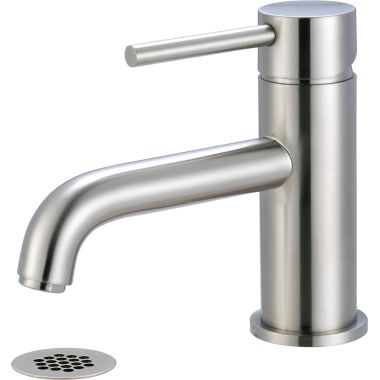 Click here to see Pioneer 3MT161G-BN Pioneer Motegi Single-Hole Bathroom Faucet with Grid Drain, Bent Nose Spout, Single-Handle, 1.2 GPM, Lever Handle, ADA, PVD Brushed Nickel - 3MT161G-BN