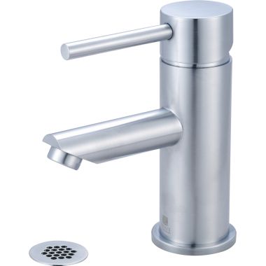Click here to see Pioneer 3MT171G-SS Pioneer Motegi Single-Hole Bathroom Faucet with Grid Drain, Straight Spout, Single-Handle, 1.2 GPM, Lever Handle, ADA, PVD Stainless Steel - 3MT171G-SS 