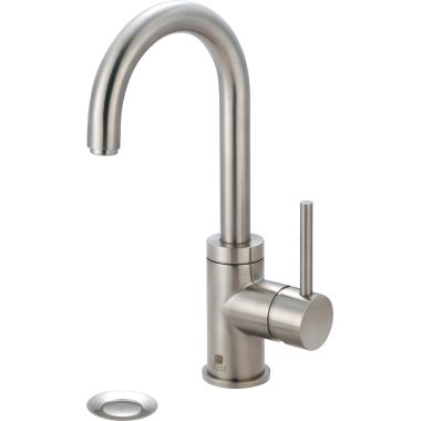 Click here to see Pioneer 3MT180-BN Pioneer Motegi Single-Hole Bathroom Faucet with Pop-Up Drain, Gooseneck Spout, Single-Handle, 1.2 GPM, Lever Handle, ADA, PVD Brushed Nickel - 3MT180-BN