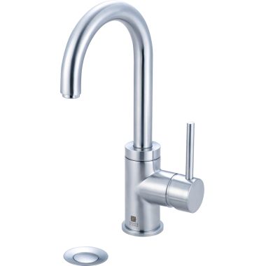 Click here to see Pioneer 3MT180-SS Pioneer Motegi Single-Hole Bathroom Faucet with Pop-Up Drain, Gooseneck Spout, Single-Handle, 1.2 GPM, Lever Handle, ADA, Stainless Steel - 3MT180-SS
