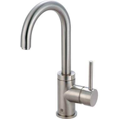 Click here to see Pioneer 3MT181-BN Pioneer Motegi Single-Hole Bathroom Faucet, Gooseneck Spout, Single-Handle, 1.5 GPM, Metal Lever Handle, ADA, Less Pop-Up, PVD Brushed Nickel - 3MT181-BN