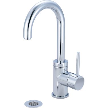 Click here to see Pioneer 3MT181G Pioneer Motegi Single-Hole Bathroom Faucet with Grid Drain, Gooseneck Spout, Single-Handle, 1.5 GPM, Lever Handle, ADA, PVD Polished Chrome - 3MT181G