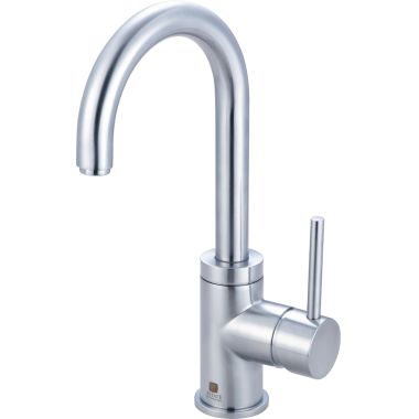 Click here to see Pioneer 3MT181-SS Pioneer Motegi Single-Hole Bathroom Faucet, Gooseneck Spout, Single-Handle, 1.5 GPM, Metal Lever Handle, ADA, Less Pop-Up, PVD Stainless Steel - 3MT181-SS
