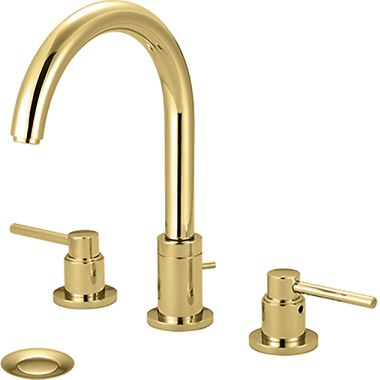 Click here to see Pioneer 3MT400-PB Pioneer 3MT400-PB 2-Handle Widespread Lavatory Faucet In A Polished Brass Finish