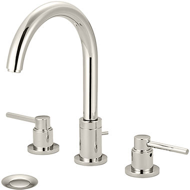 Click here to see Pioneer 3MT400-PN Pioneer 3MT400-PN Motegi Two-Handle Widespread Bathroom Faucet w/ Pop-up, Gooseneck Spout, Polished Nickel 