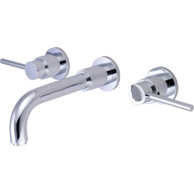 Click here to see Pioneer 3MT600 Pioneer Motegi Wall-Mount Widespread Vessel Bathroom Faucet, Bent Nose Spout, Two-Handle, 1.5 GPM, Metal Lever Handle, ADA, PVD Polished Chrome - 3MT600