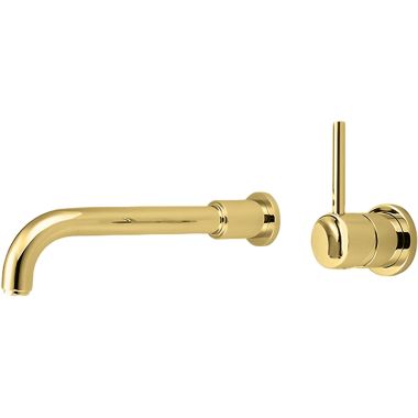 Click here to see Pioneer 3MT800-PB Pioneer Motegi Widespread Wall-Mount Vessel Bathroom Faucet, Bent Nose Spout, Single-Handle, 1.2 GPM, Lever Handle, ADA, Polished Brass - 3MT800-PB