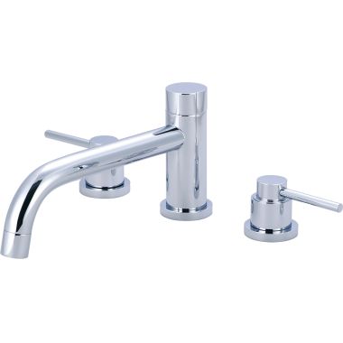 Click here to see Pioneer 4MT610 Pioneer Motegi Deck-Mount Polished Chrome Roman Tub Faucet Trim Kit with Rough-In, Rigid Bent Nose Spout, Two Metal Lever Handles - 4MT610