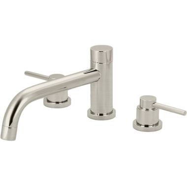Click here to see Pioneer 4MT610-BN Pioneer Motegi Deck-Mount Brushed Nickel Roman Tub Faucet Trim Kit with Rough-In, Rigid Bent Nose Spout, Two Metal Lever Handles - 4MT610-BN