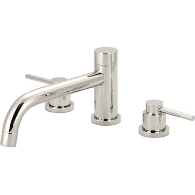 Click here to see Pioneer 4MT610-PN Pioneer Motegi Deck-Mount Polished Nickel Roman Tub Faucet Trim Kit with Rough-In, Rigid Bent Nose Spout, Two Metal Lever Handles - 4MT610-PN
