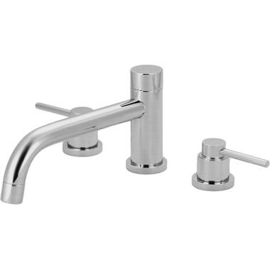 Click here to see Pioneer 4MT610-SS Pioneer Motegi Deck-Mount Stainless Steel Roman Tub Faucet Trim Kit with Rough-In, Rigid Bent Nose Spout, Two Metal Lever Handles - 4MT610-SS