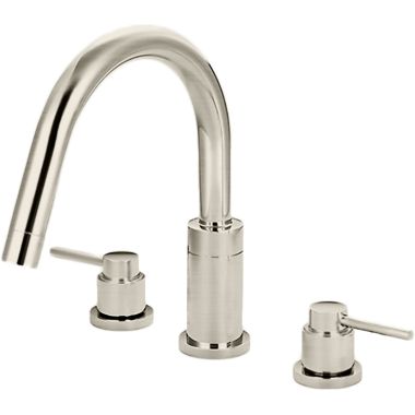 Click here to see Pioneer 4MT620-BN Pioneer Motegi Two-Handle Deck-Mount Brushed Nickel Roman Tub Faucet Trim Kit with Rough-In, Rigid Gooseneck Spout, Metal Lever Handles, - 4MT620-BN