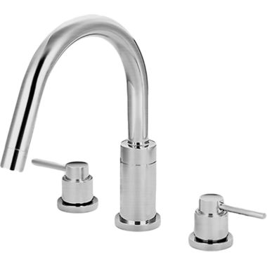 Click here to see Pioneer 4MT620-SS Pioneer Motegi Two-Handle Deck-Mount Stainless Steel Roman Tub Faucet Trim Kit with Rough-In, Rigid Gooseneck Spout, Metal Lever Handles - 4MT620-SS