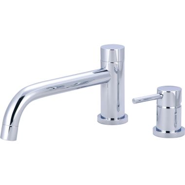 Click here to see Pioneer 4MT710 Pioneer Motegi Deck-Mount Polished Chrome Roman Tub Faucet Trim Kit with Rough-In, Bent Nose Spout, Single Metal Lever Handle - 4MT710