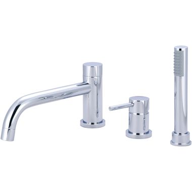 Click here to see Pioneer 4MT711 Pioneer Motegi Polished Chrome Roman Tub Faucet Trim Kit with Handheld Showerhead, Integral Diverter Valve, Single Metal Lever Handle - 4MT711