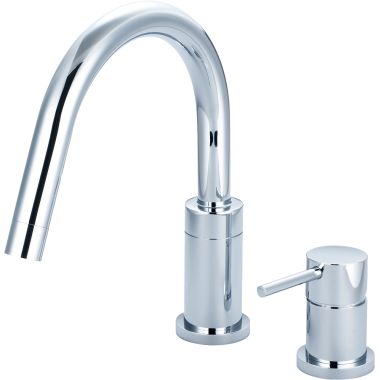 Click here to see Pioneer 4MT720 Pioneer Motegi Single-Handle Deck-Mount Polished Chrome Roman Tub Faucet Trim Kit with Rough-In, Rigid Gooseneck Spout, Metal Lever Handle - 4MT720